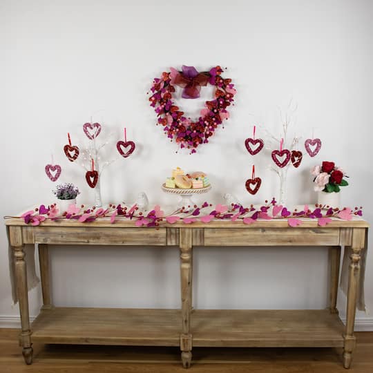 6ft. Glittered Hearts & Berries Valentine's Day Garland